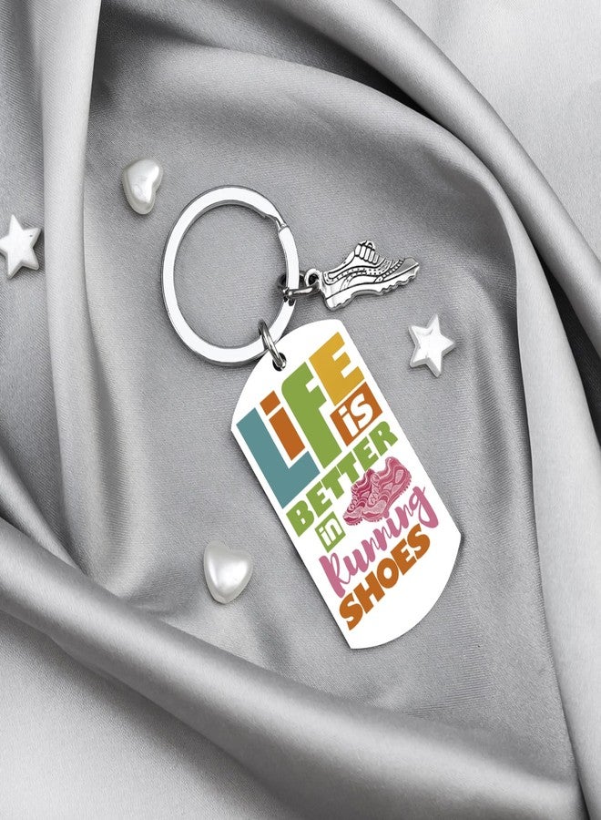 MOEXUKO Running Gifts for Women Funny Gifts for Runners Women Running Accessories Keychain Runner Gift for Friends Sister Daughter Unique Runners Keyring Stocking Stuffers for Her - Image 3
